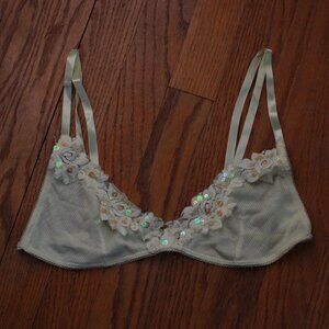 Unknown Brand Sequin & Lace Accent Bralette